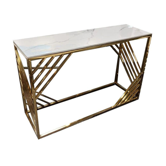 Console Table with Polar White Sintered Top-Caligo