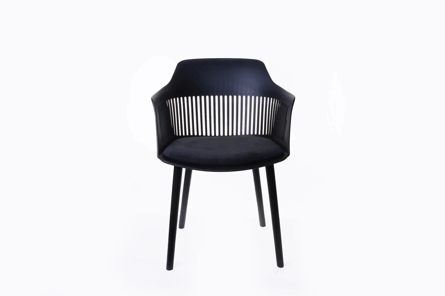 Dahlia Black Plastic Dining Chairs with Fabric Seat