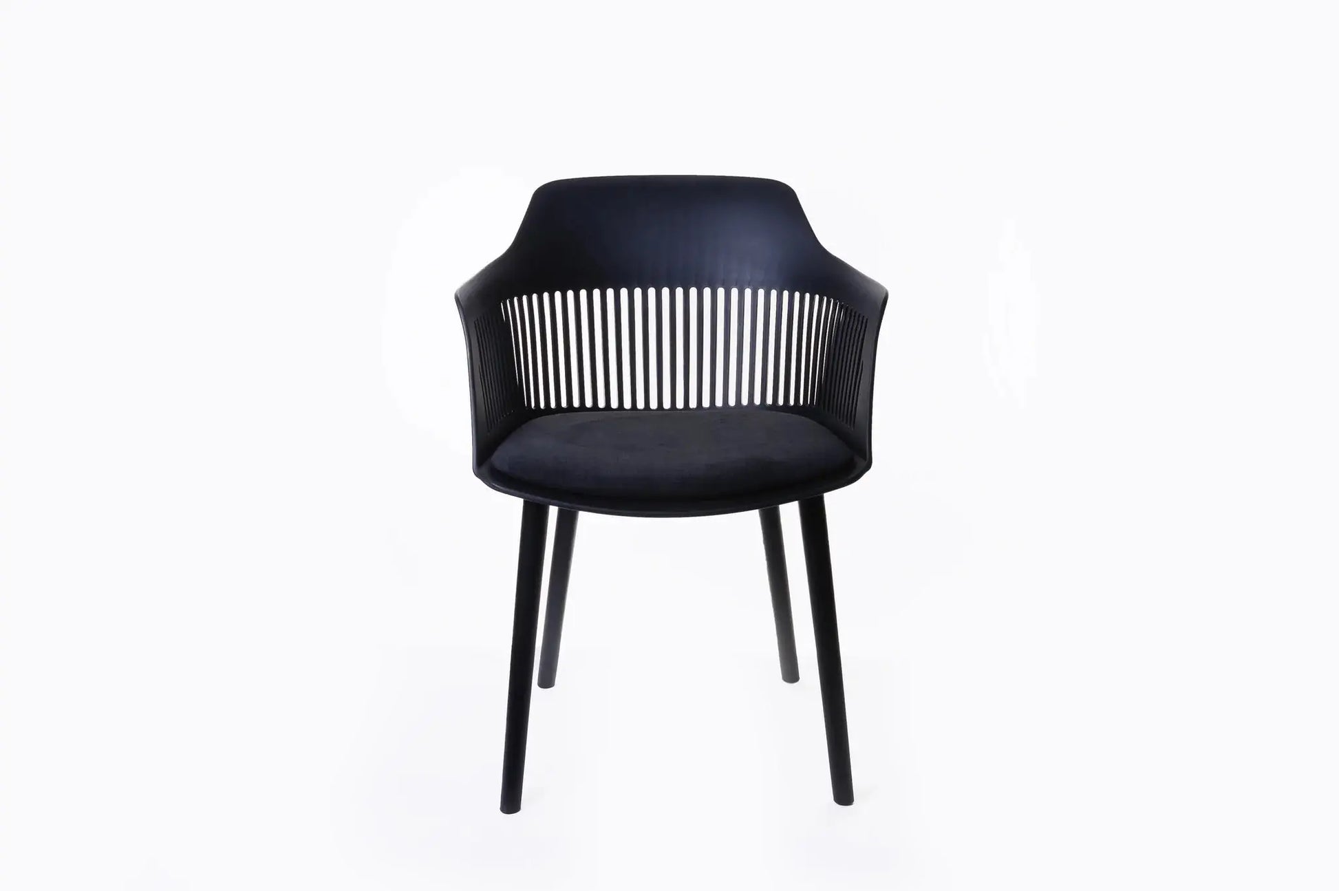 Dahlia Black Plastic Dining Chairs with Fabric Seat