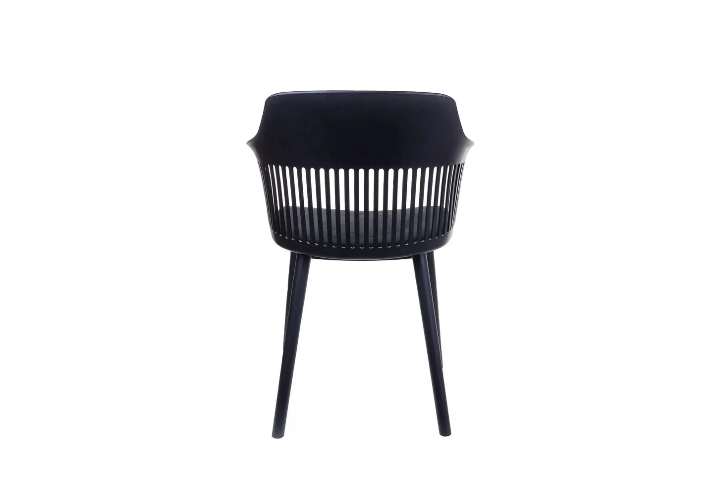 Dahlia Black Plastic Dining Chairs with Fabric Seat