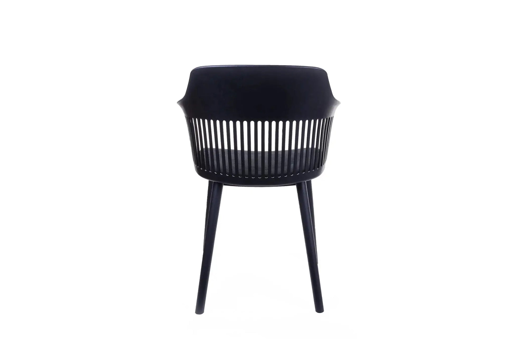 Dahlia Black Plastic Dining Chairs with Fabric Seat