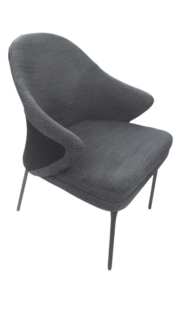 Suede Fabric Chair-Caligo