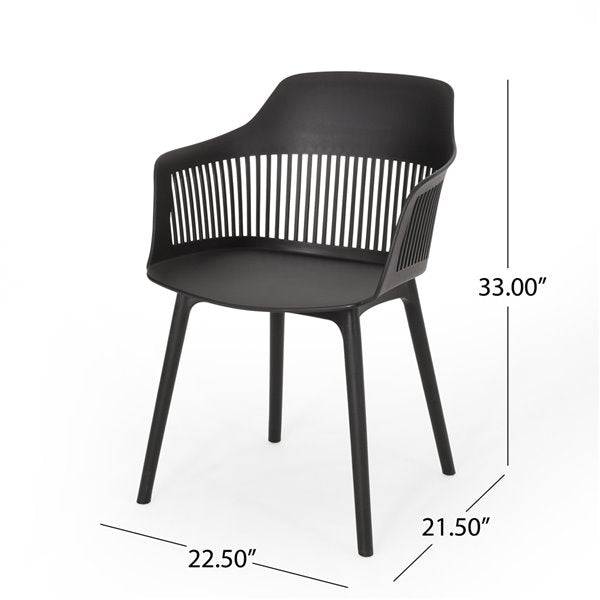 Dahlia Black Plastic Dining Chairs with Fabric Seat