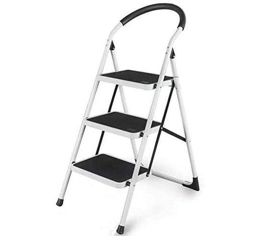 3&4 Steps Household Portable Step Stool (WHITE)-Caligo