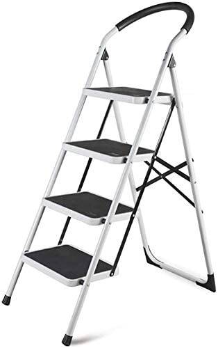 3&4 Steps Foldable Ladder Portable Step Stool (WHITE)-Caligo