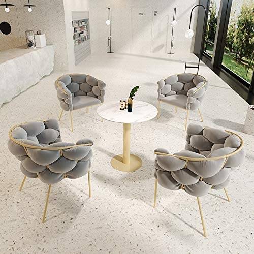 Modern Accent Velvet Dining Chairs with Golden Leg-Caligo