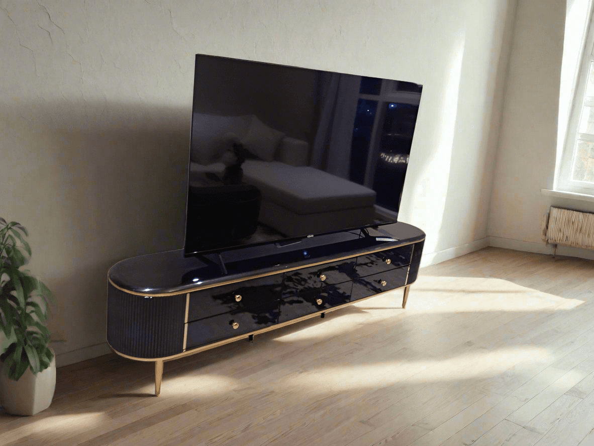 Minimalistic Oval TV Stand-Caligo