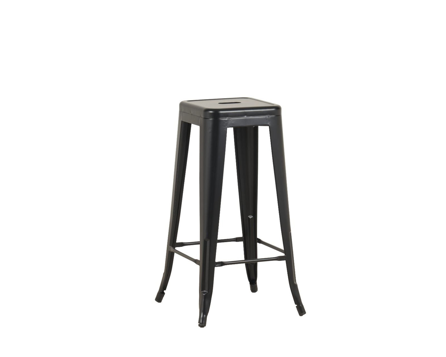 High Metal Chair Bar Stool Stackable without back (Industrial Black)