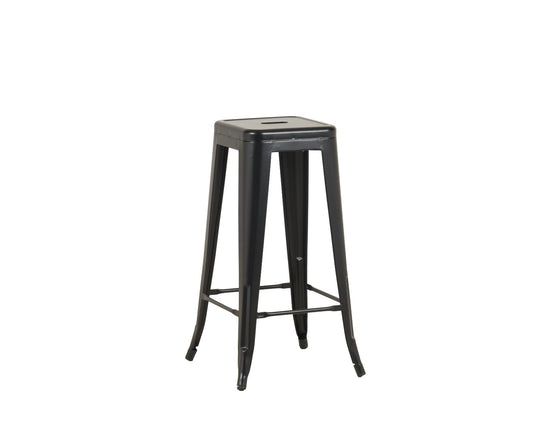 High Metal Chair Bar Stool Stackable without back (Industrial Black)