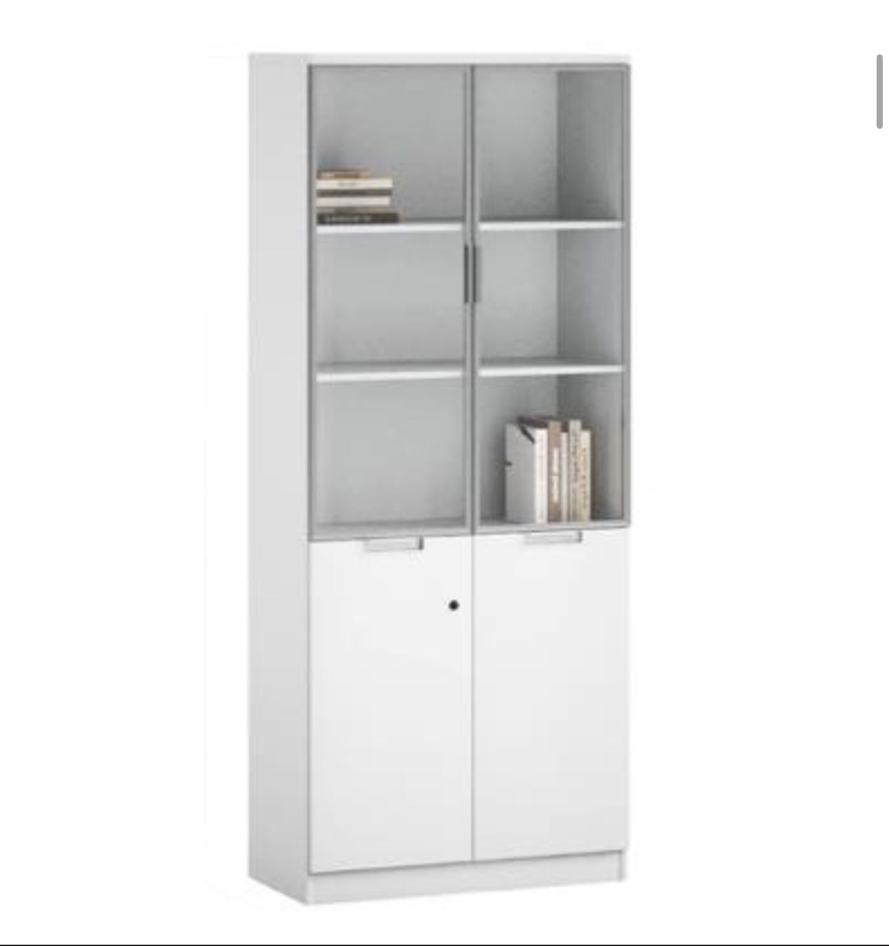 White Elegant with Glass Door Cabinet