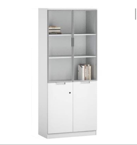 White Elegant with Glass Door Cabinet