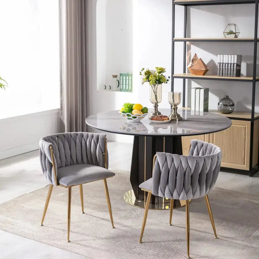 Swivel Dining Chair with Gold Legs-Caligo