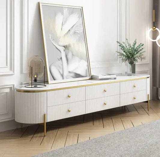 Minimalistic Oval TV Stand-Caligo