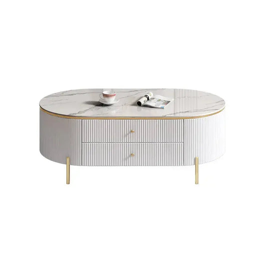 Minimalist Oval Coffee Table-Caligo