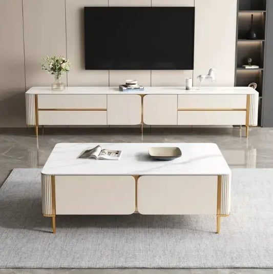 Classic Design TV Stand and Coffee Table Set-Caligo