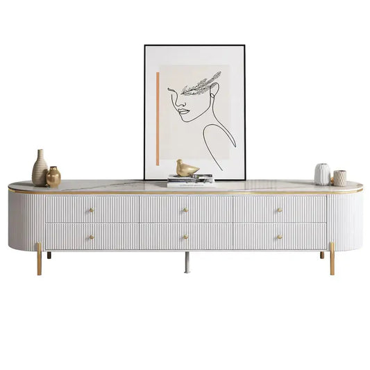 Minimalistic Oval TV Stand-Caligo
