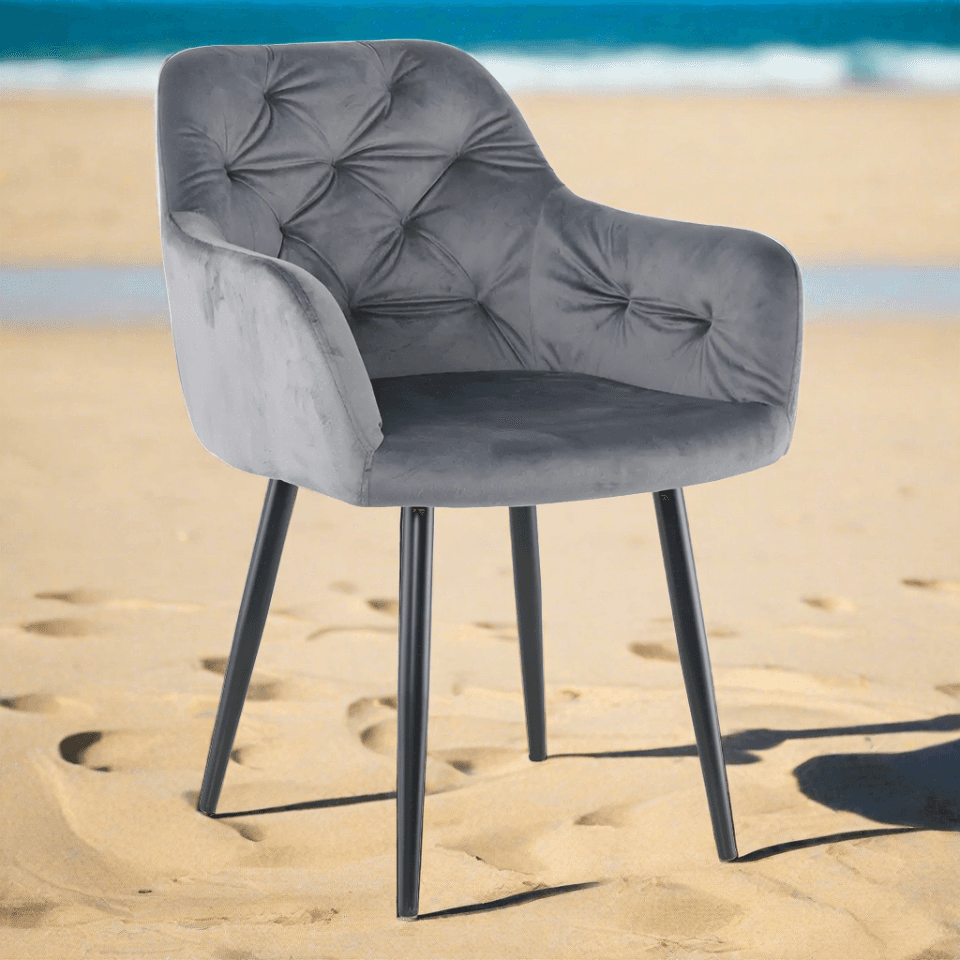 Vela Velvet dining kitchen restaurant Café Chair-Caligo