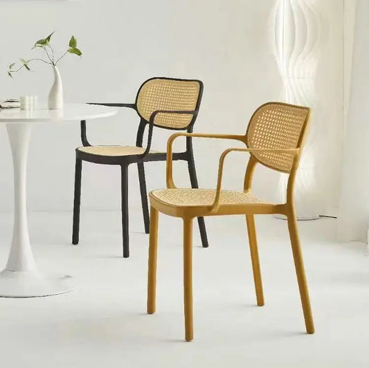 Simple Rattan PP Stackable Chair with arm-Caligo