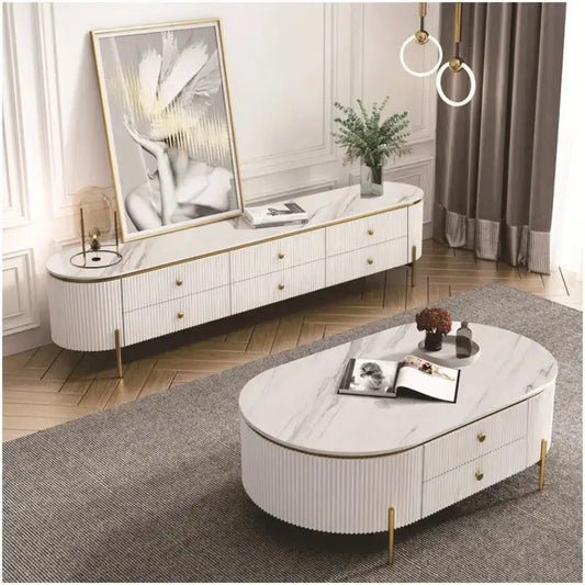 Minimalist Oval Coffee Table-Caligo