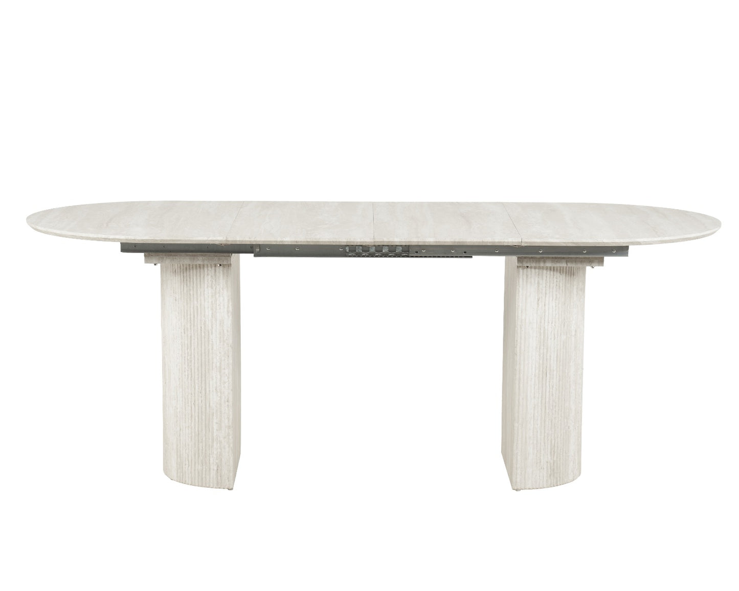 extendable MDF dining table with white legs caligo