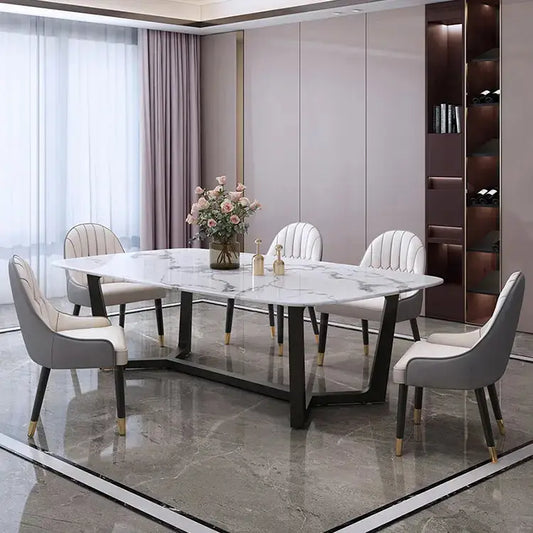 Dining Table With Black Cross Legs-Caligo