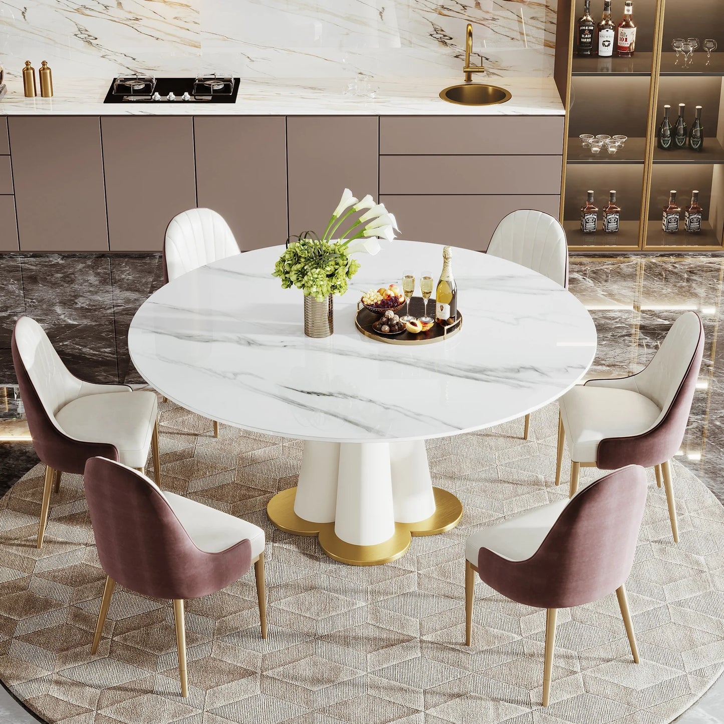 Rock plate dining table-Caligo