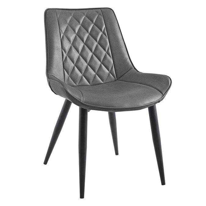 Modern Quilted Faux Leather Dining Chair-Caligo