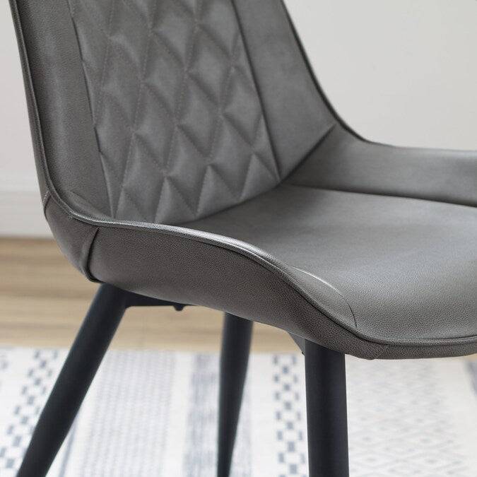 Modern Quilted Faux Leather Dining Chair-Caligo