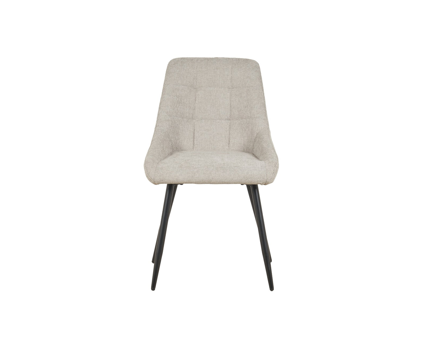 Grey Beige upholstered chair with black legs caligo