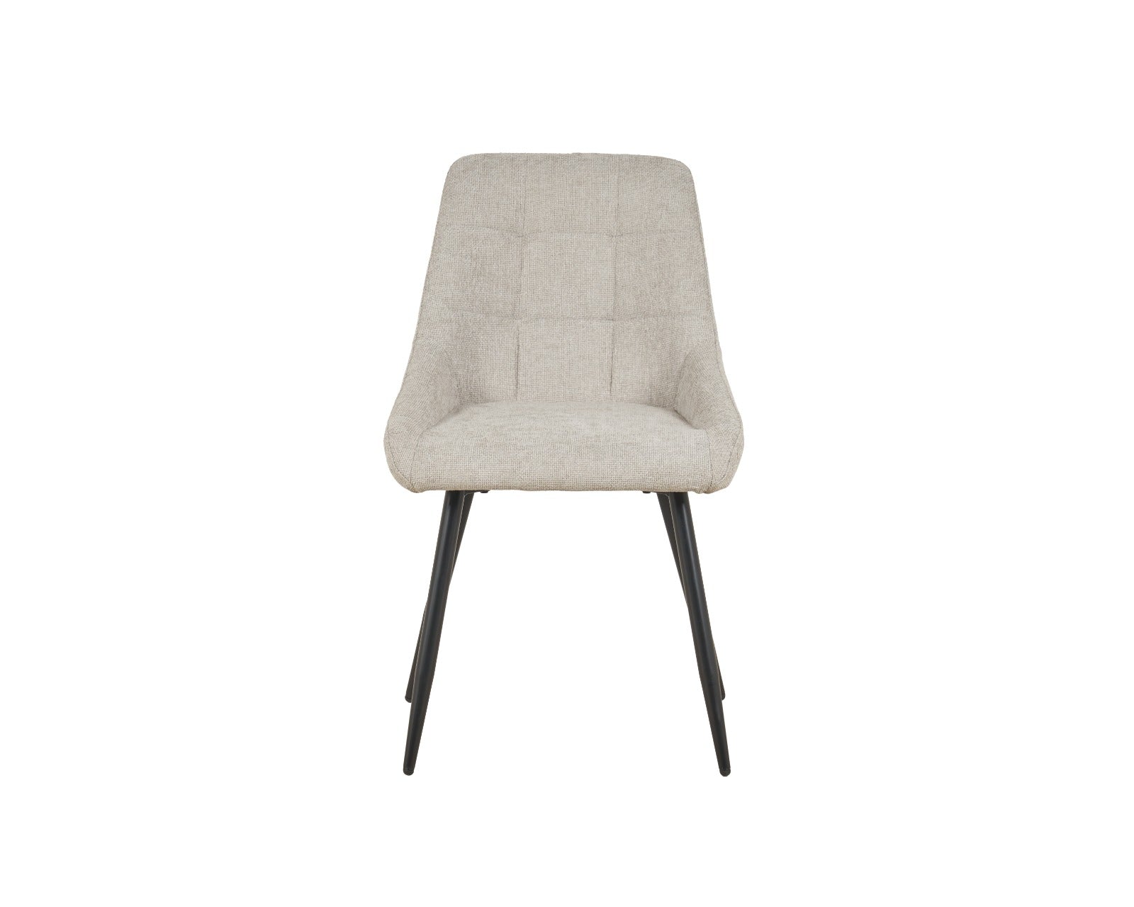 Grey Beige upholstered chair with black legs caligo