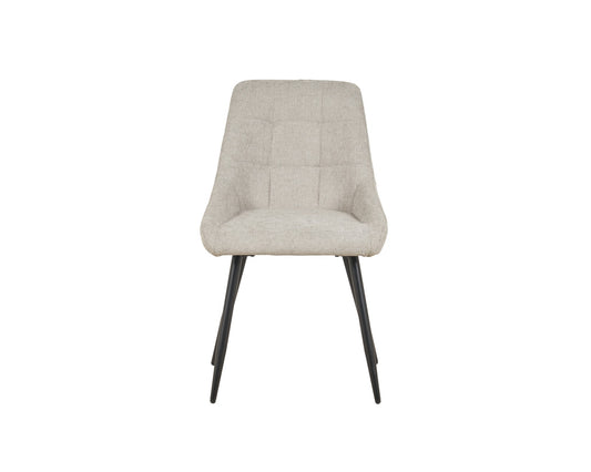 Grey Beige upholstered chair with black legs caligo