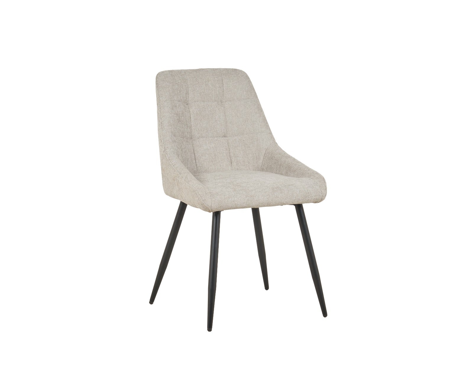 Beige upholstered chair with black legs caligo