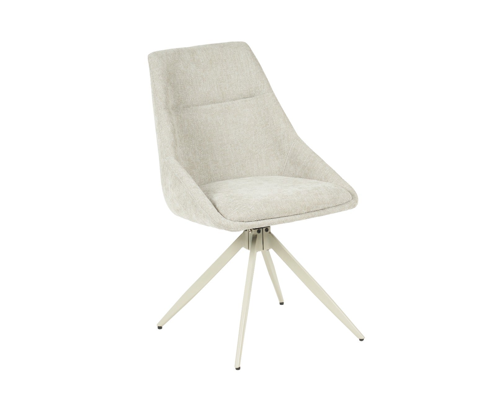 Beige chair with white legs on a white background