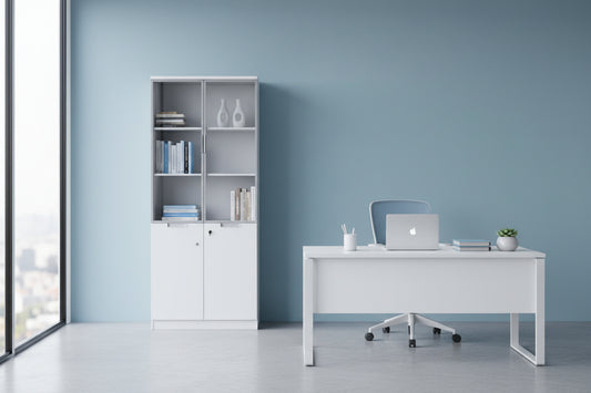 White Elegant with Glass Door Cabinet