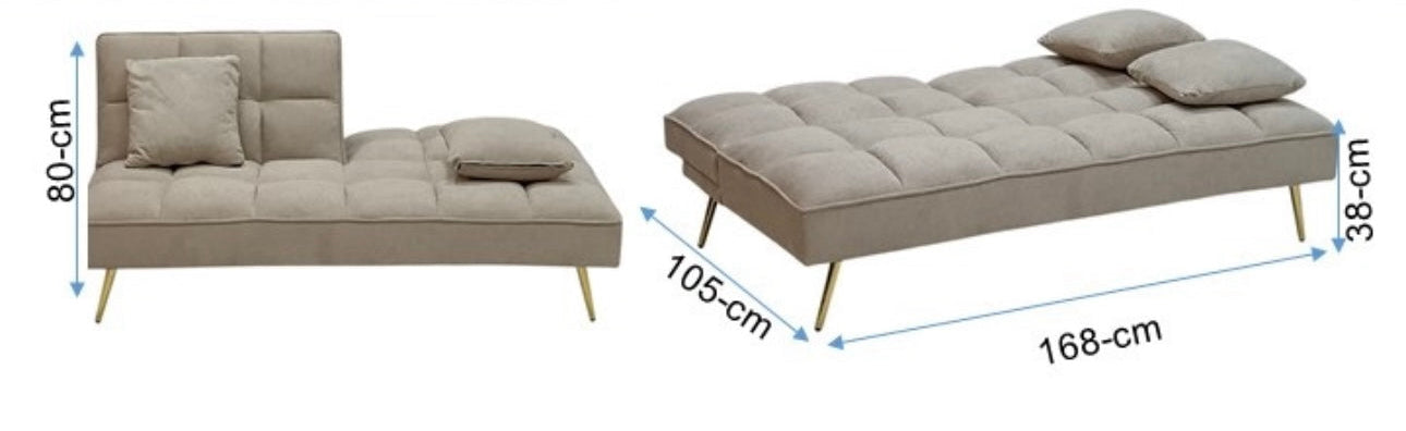 Cozy Sofa Bed beige white background