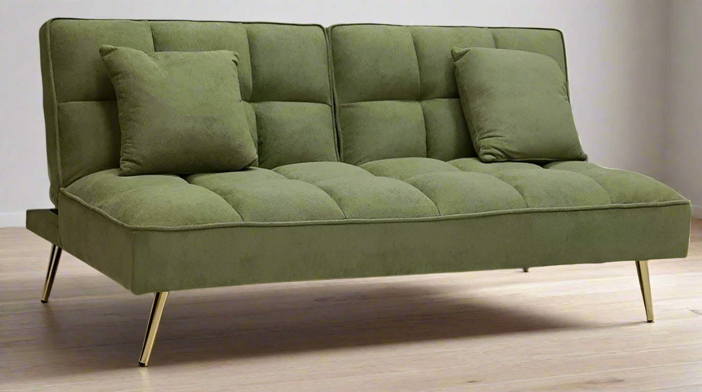 Cozy Sofa Bed Olive Green white background