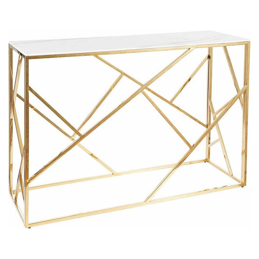 White marble & gold glamour console table-Caligo