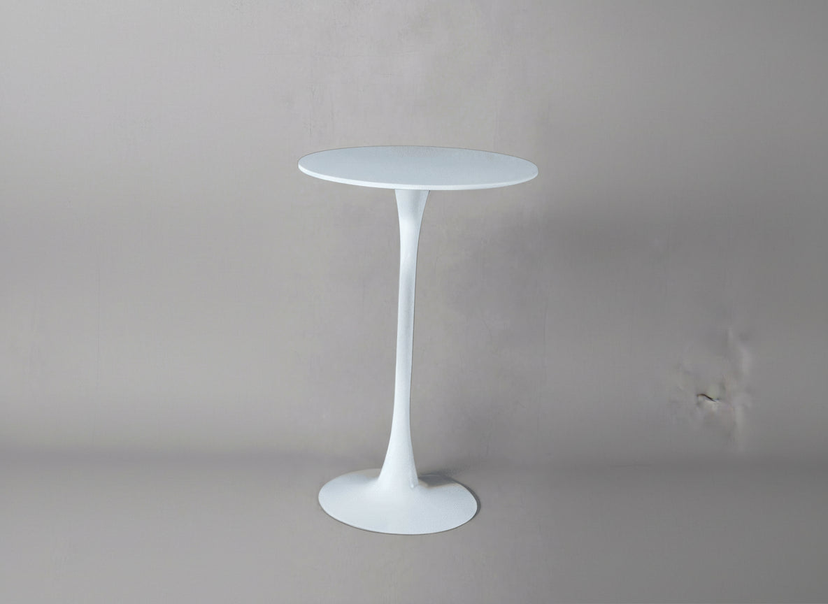 White side table on a gray background
