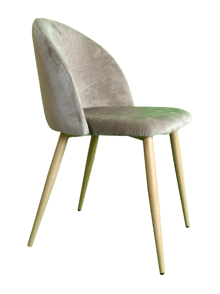 Taupe Velvet Dining Restaurant Café Chair-Caligo