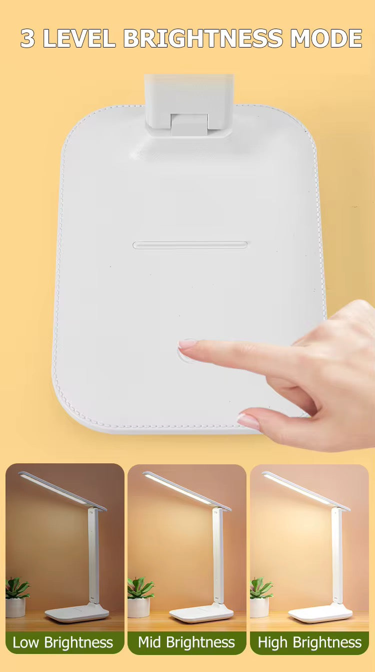 White desk lamp with 3 level brightness mode 