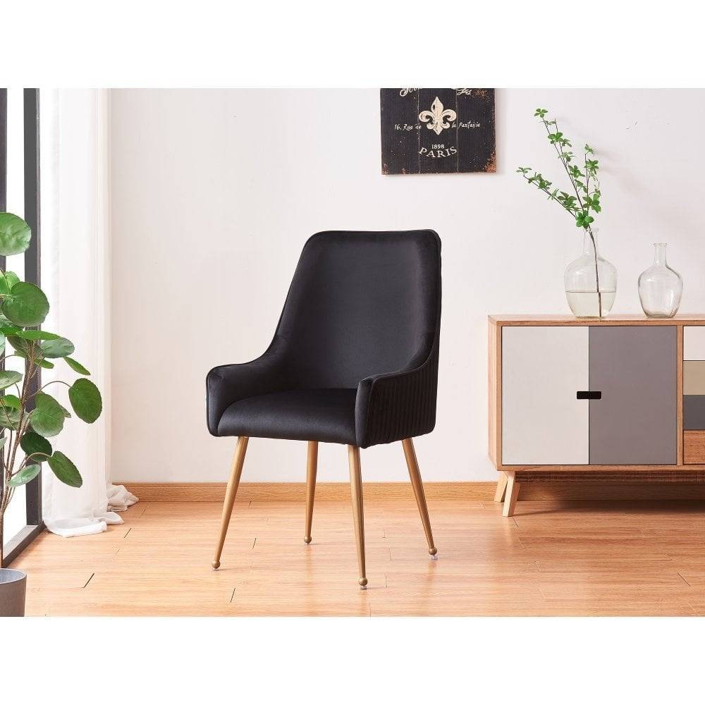 Velvet Dining Chair with handle back-Caligo