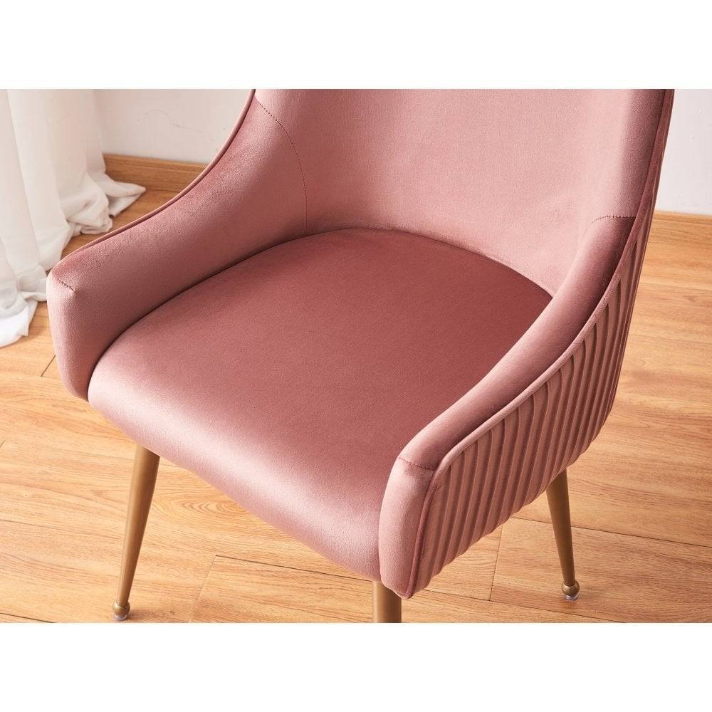 Velvet Dining Chair with handle back-Caligo