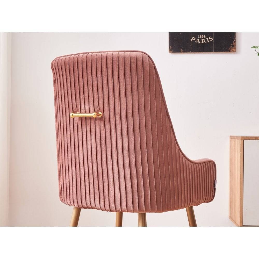 Velvet Dining Chair with handle back-Caligo