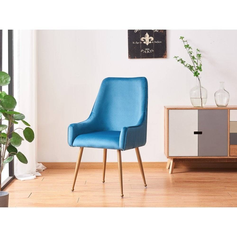 Velvet Dining Chair with handle back-Caligo