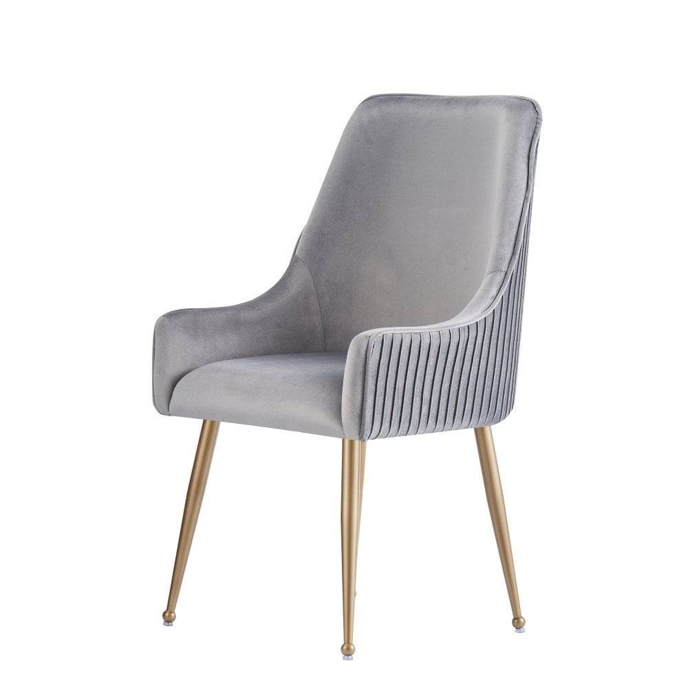 Velvet Dining Chair with handle back-Caligo