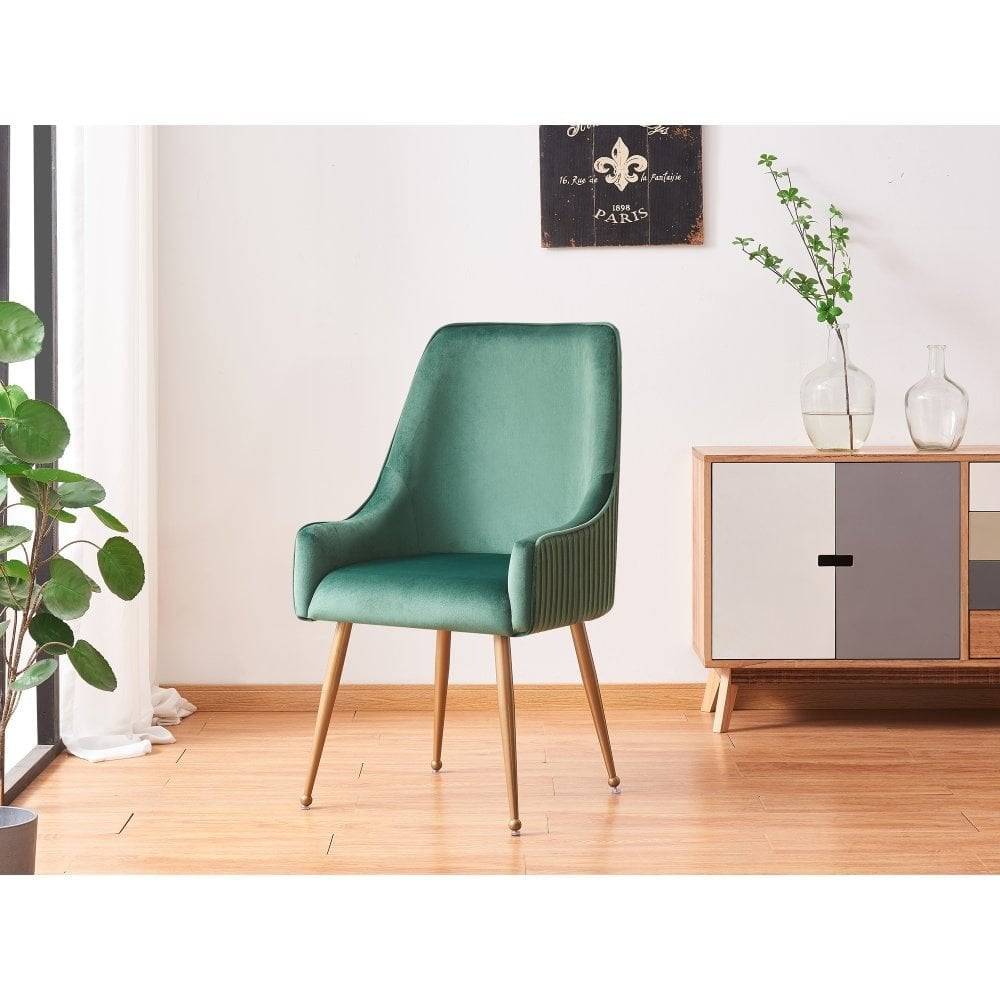 Velvet Dining Chair with handle back-Caligo