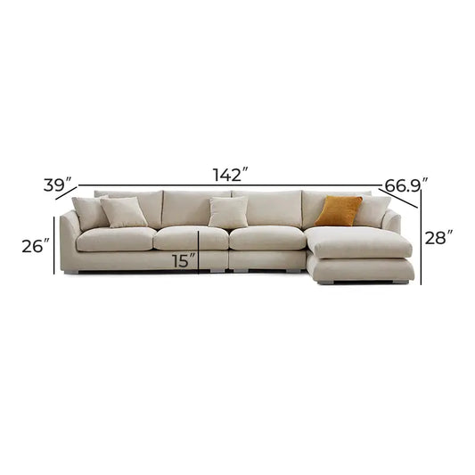 L-Shape Customized living hall bedroom Sofa-Caligo