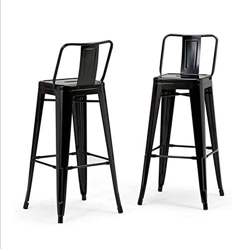 High Metal Chair Stackable  (Industrial Black)-Caligo