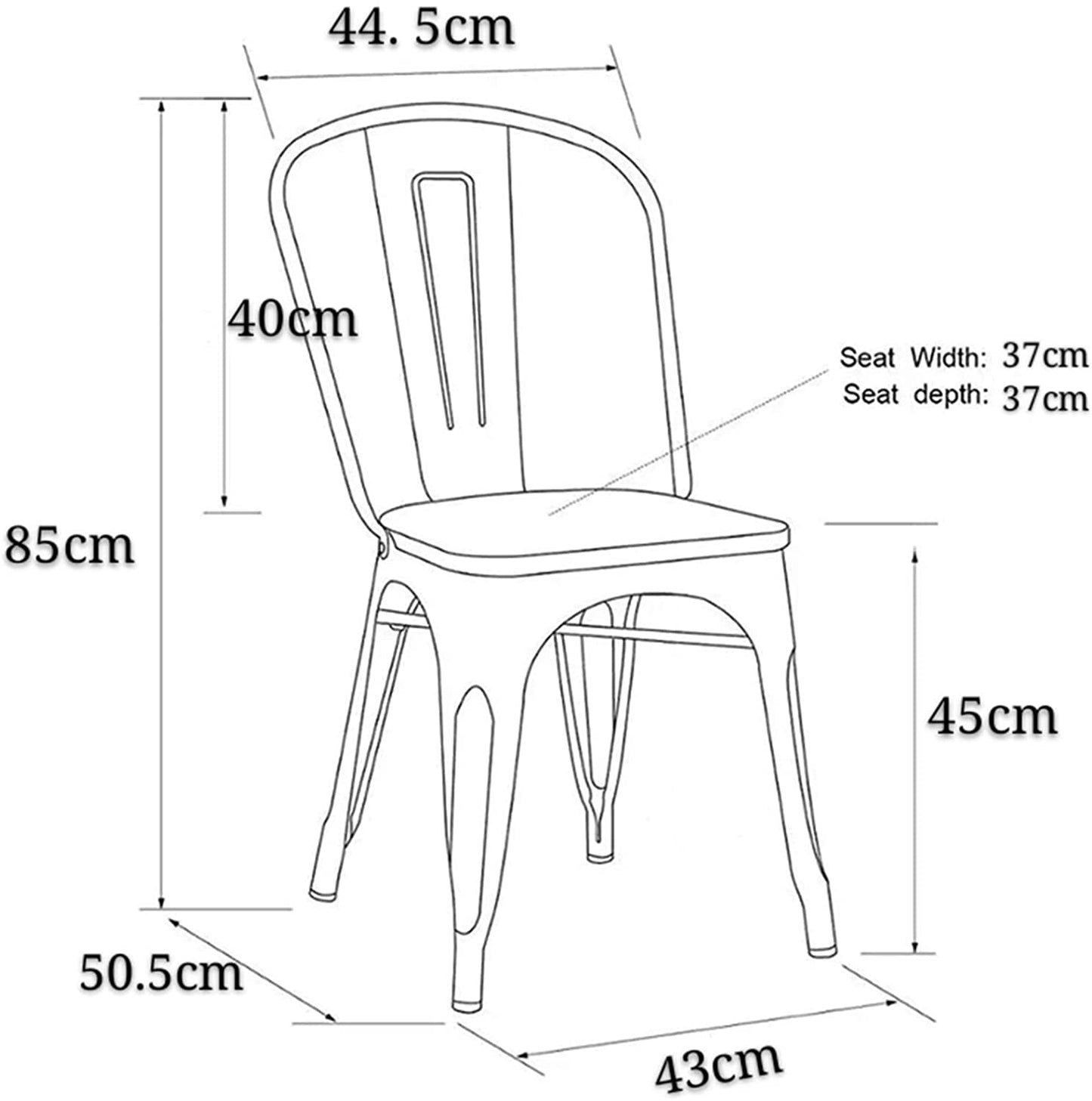 Stackable metal dining chair-Caligo