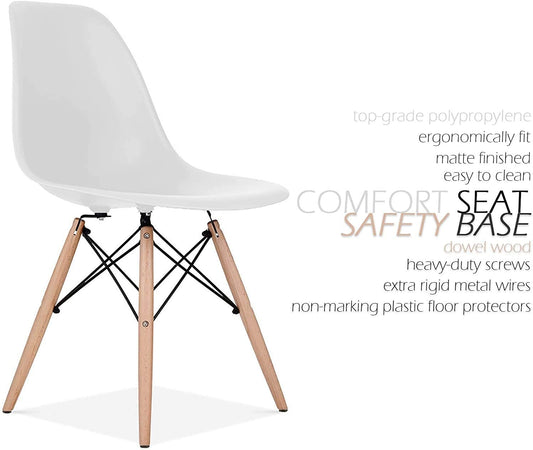 Plastic Dining Chair with Solid Metal Webbing Legs-Caligo